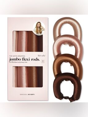 Kitsch The Satin Wrapped Jumbo Flexi Rods Heatless Curls Waves 4 Pieces